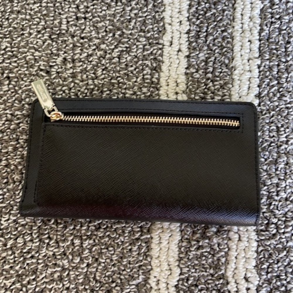 Kate Spade Staci Large Slim Bifold Wallet Black - Picture 2 of 16